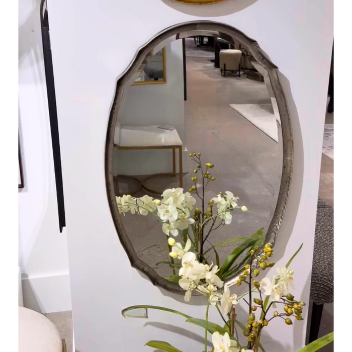 Athena Silver Oval Wall Mirror