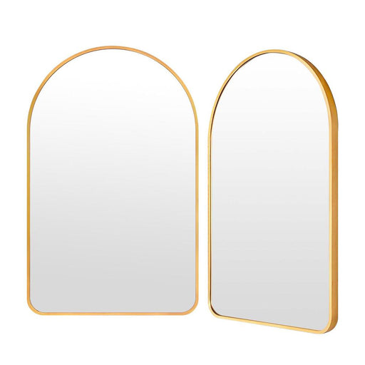 Priya Gold Aluminium Arched Wall Mirror - Set of 2