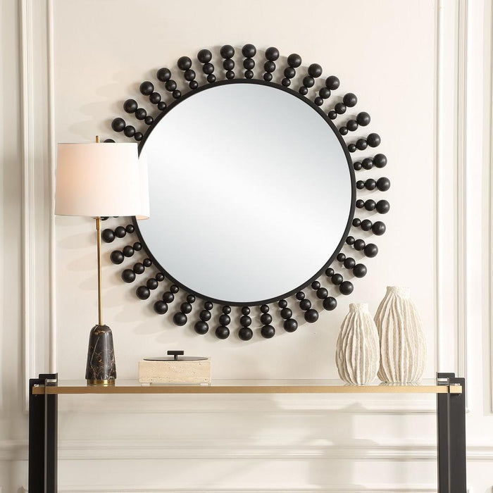 Uttermost Aziel Black Round Wall Mirror