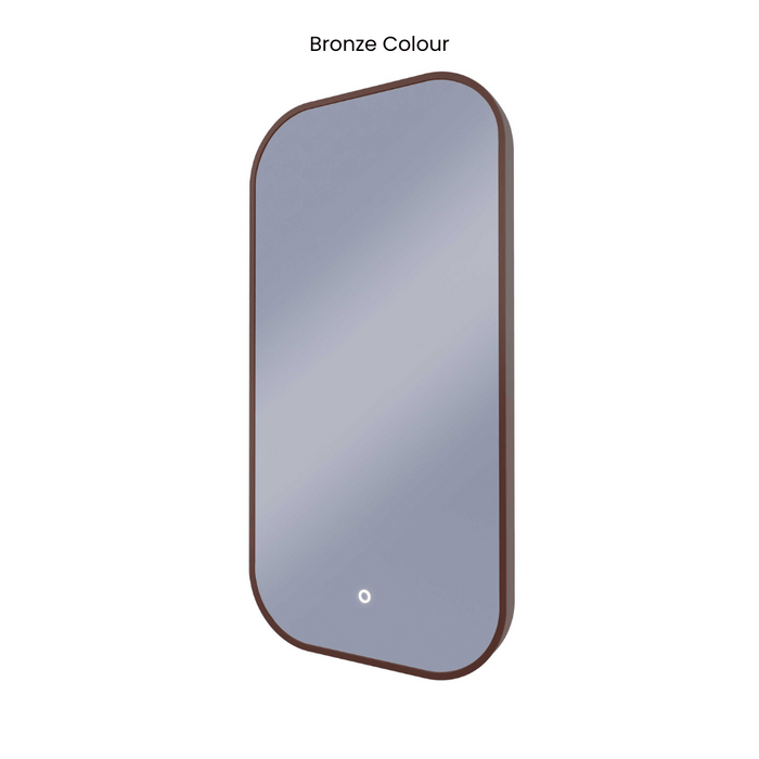 Ace Curved Corners Backlit LED Mirror- Medium 45cm x90cm Bronze / No demister