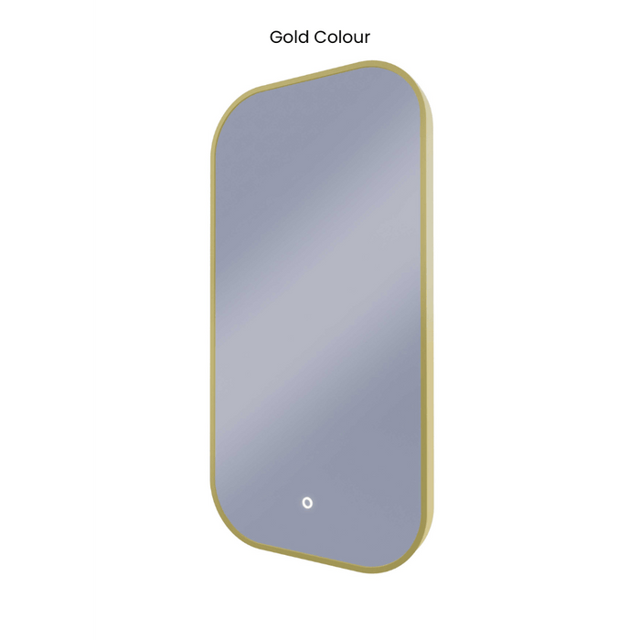 Ace Curved Corners Backlit LED Mirror- Medium 45cm x90cm Gold / No demister