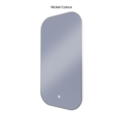 Ace Curved Corners Brushed Nickel Backlit LED Mirror