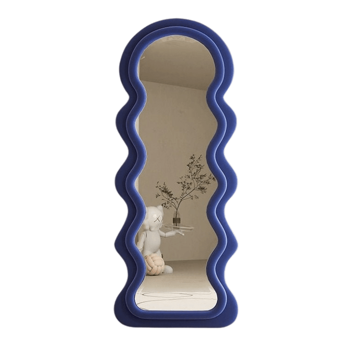 Alivia Blue Full Size Wavy Wall Mirror