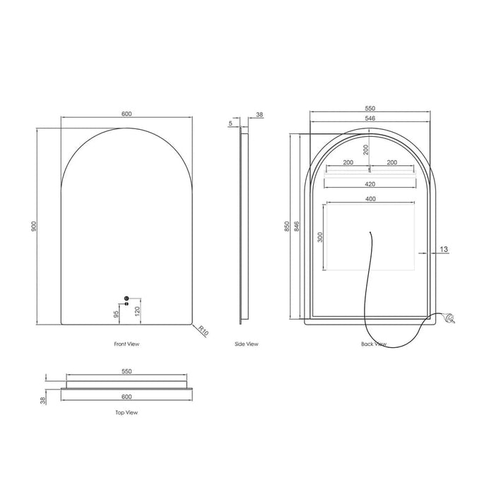 Amalia Frameless Backlit LED Wall Mirror