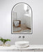 Amalia Matte Black Arched LED Frontlit Wall Mirror