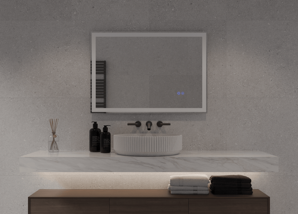 Anthony Rectangle Frontlit and Backlit LED Mirror with Adjustable LED Colour