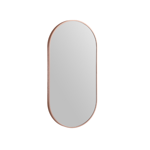 Avid Rose Gold Oval Wall Mirror Medium: 46cm x 4cm x 91cm