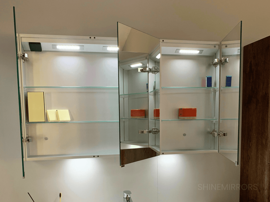 Belbagno Nala LED Mirrored Three-Door Cabinet