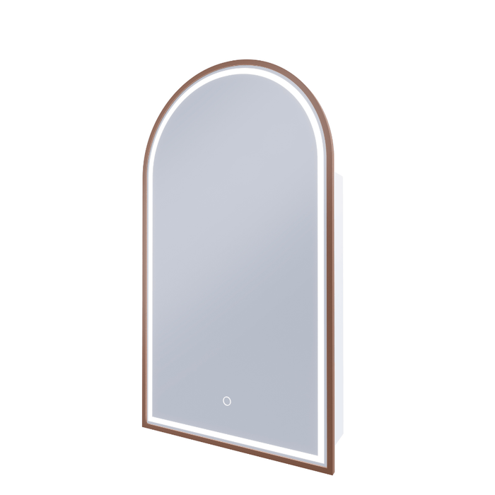 Blanca Arched Frontlit LED Shaving Cabinet With Options for Coloured Frame Bronze