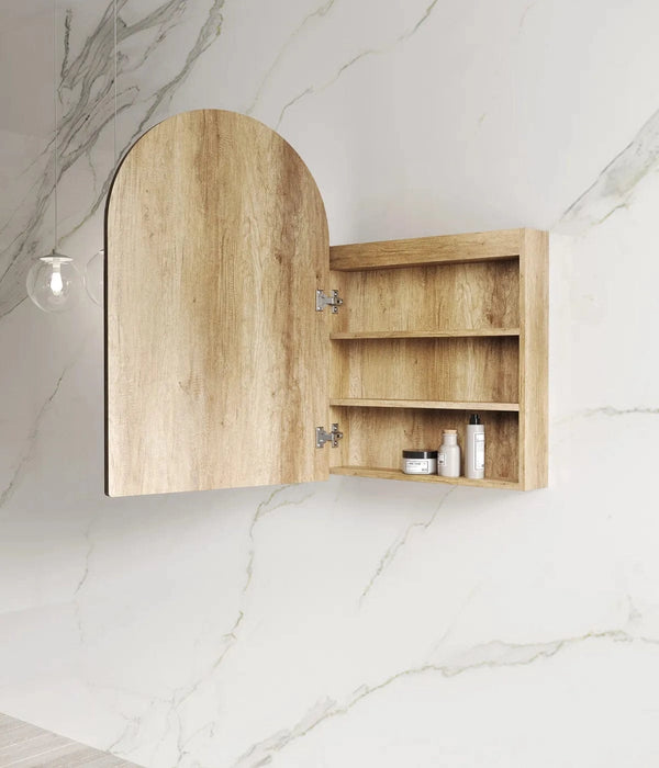 Camilla Natural Oak LED Frontlit Mirrored Bathroom Shaving Cabinet ...