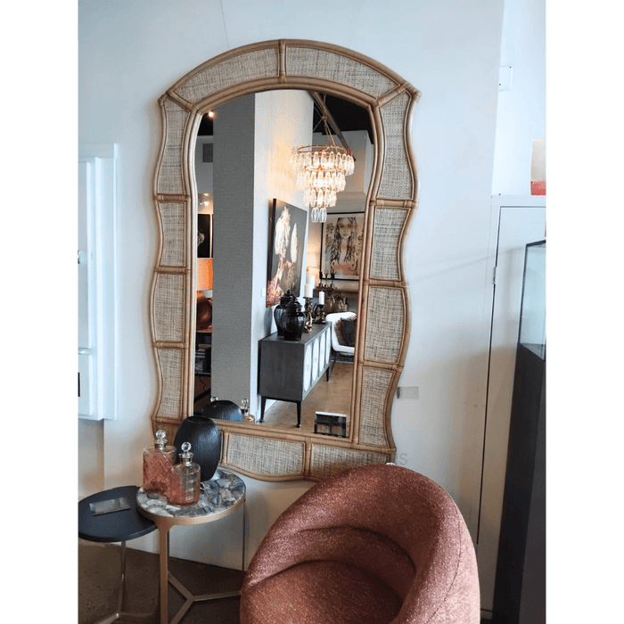 Cassius Light Rattan Wall Mirror