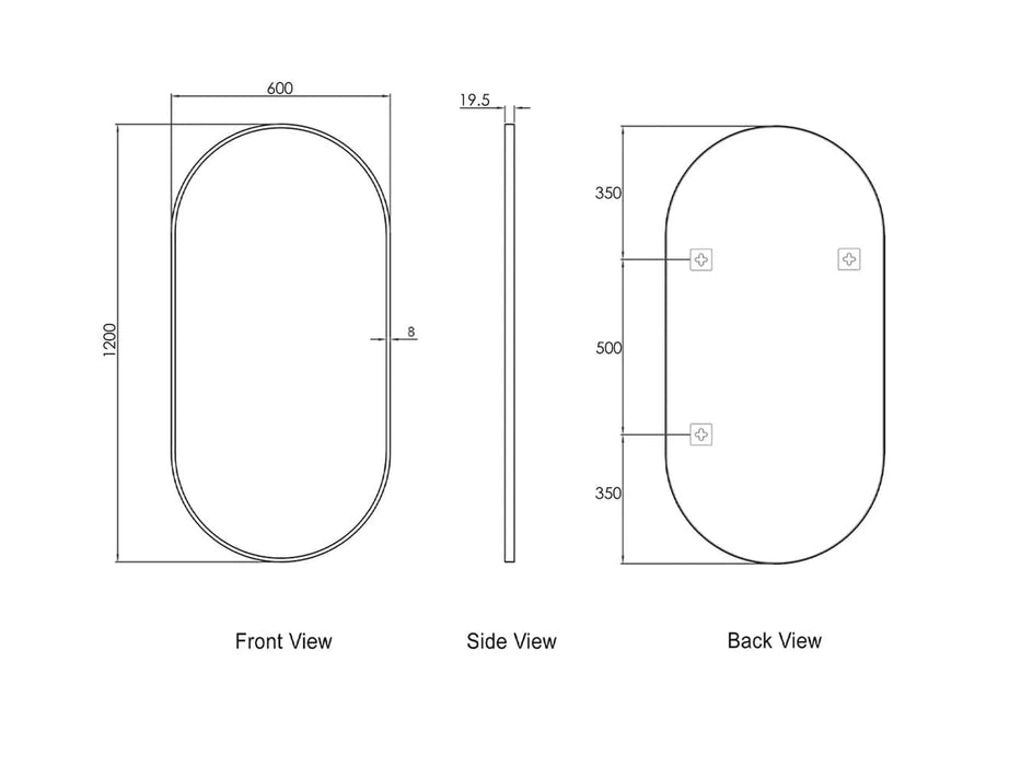 Catalina Black Oval Wall Mirror