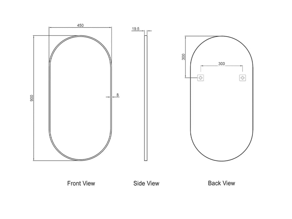 Catalina White Oval Wall Mirror