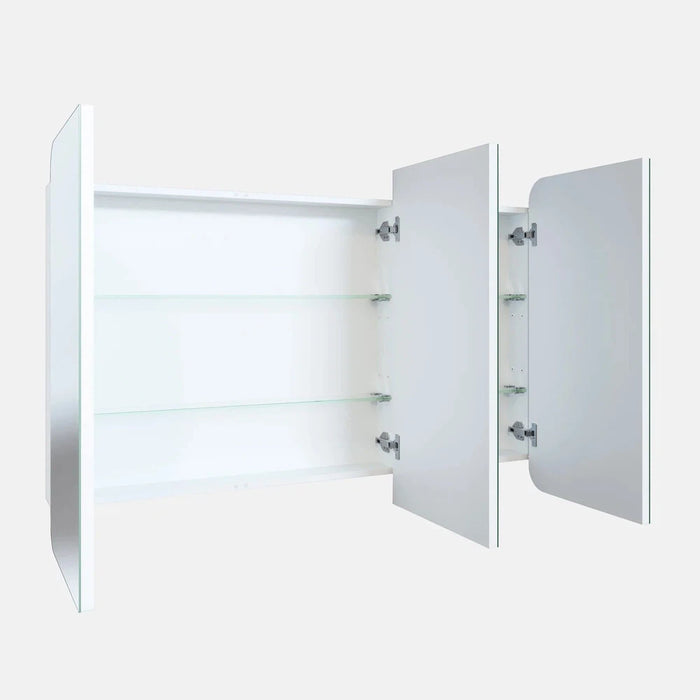 Elijah 3-Door Frameless Rectangle Mirror Cabinet