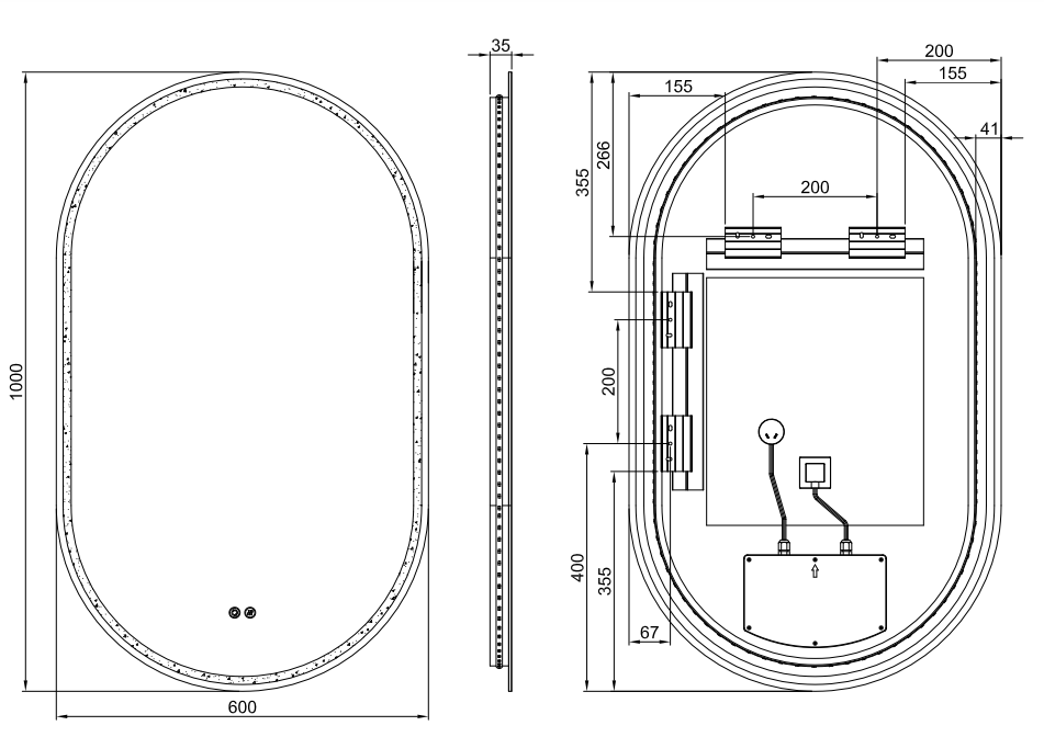 Gatsby Oval Frameless Frontlit LED Bathroom Mirror