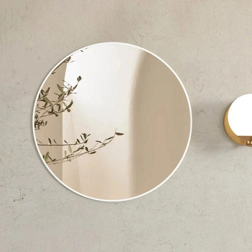 Jade White Round Wall Mirror