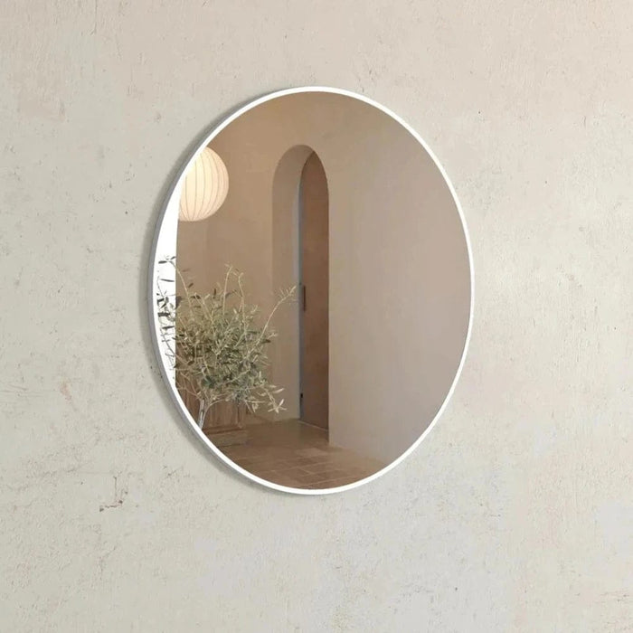 Jade White Round Wall Mirror