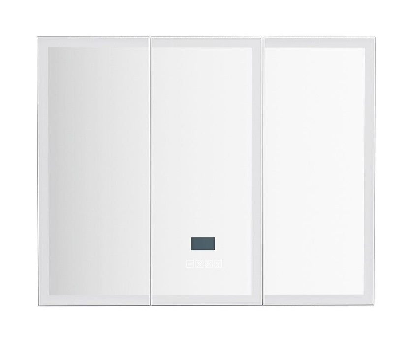 Jalen White 3 Door LED Bluetooth Bathroom Wall Cabinet Mirror