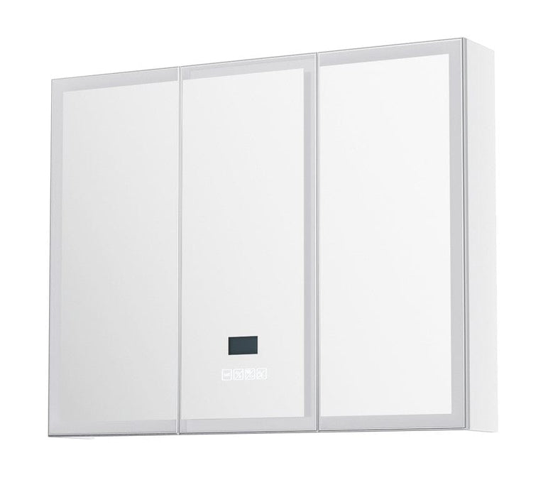 Jalen White 3 Door LED Bluetooth Bathroom Wall Cabinet Mirror