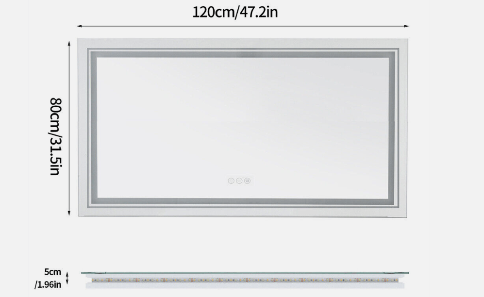 Jenova LED Rectangle Bathroom Mirror