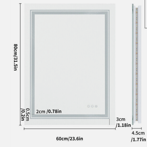 Jenova LED Rectangle Bathroom Mirror