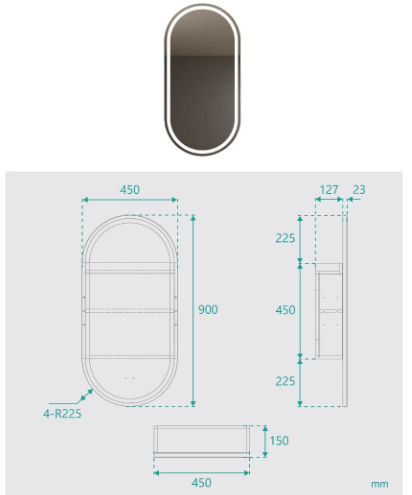 Lexie Matte White LED Mirror Cabinet