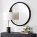 Lyric Black Round Wall Mirror