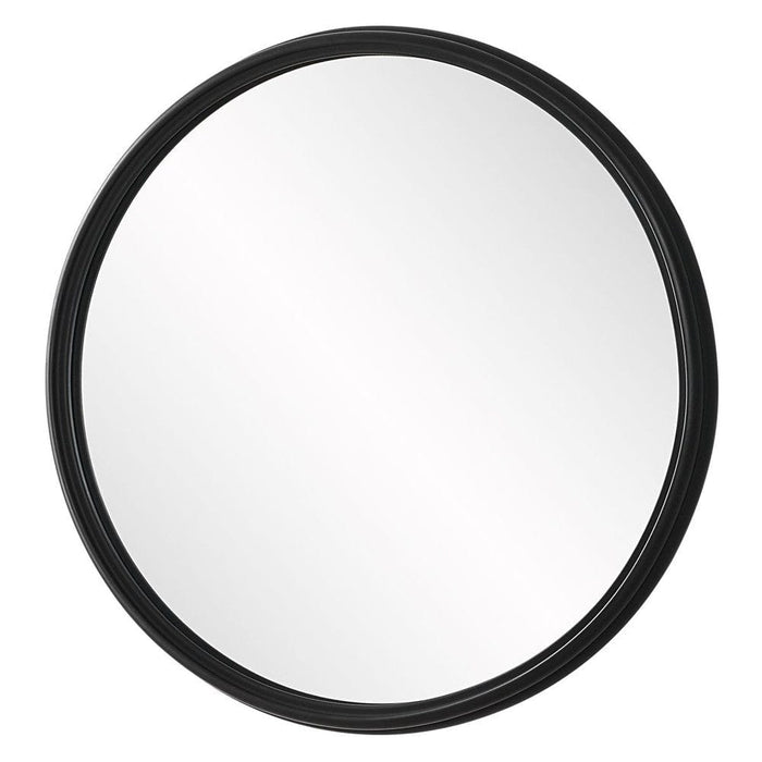 Lyric Black Round Wall Mirror