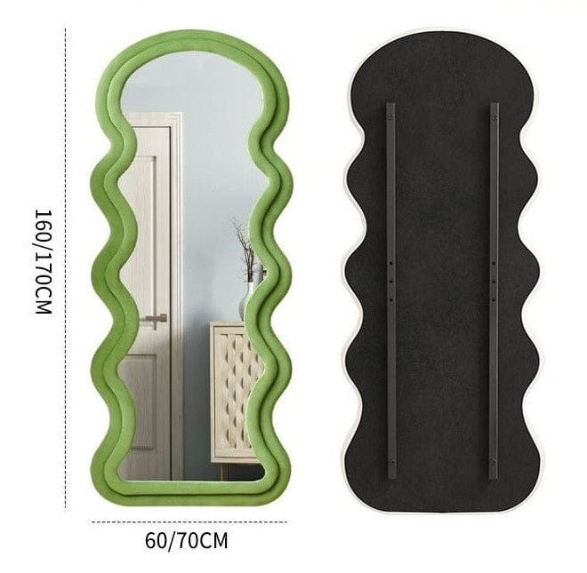 Madilyn Black Full Size Wavy Wall Mirror