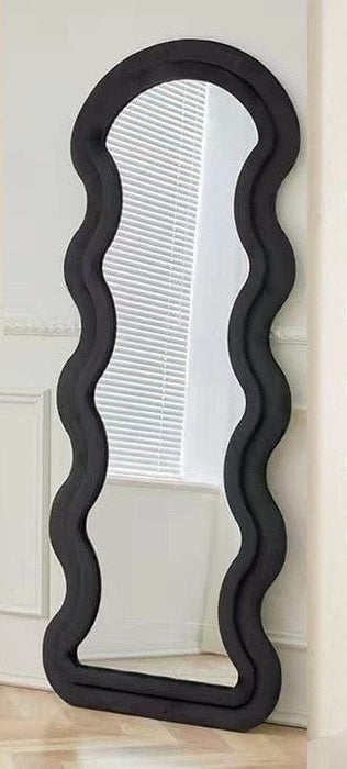 Madilyn Black Full Size Wavy Wall Mirror