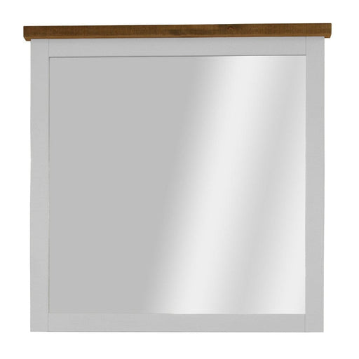 Melvy White Brown Dresser Mirror