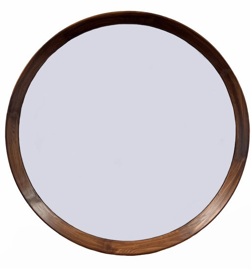 Merindah Dark Walnut Round Wall Mirror