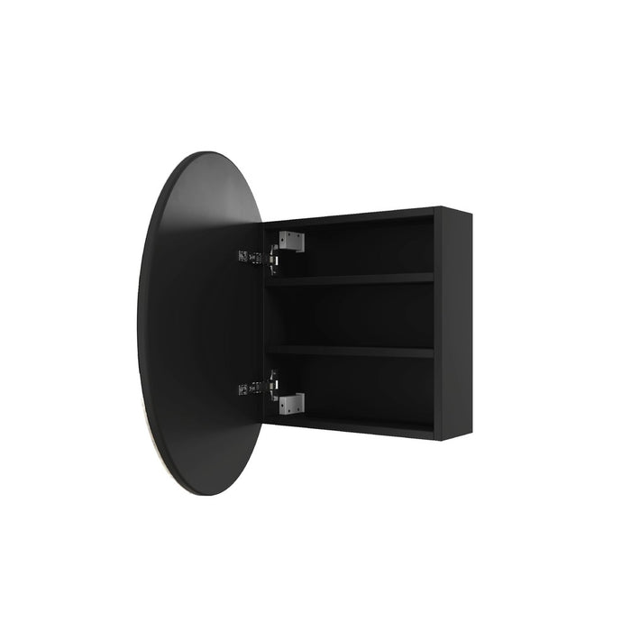 Militon Round Black Mirror Cabinet