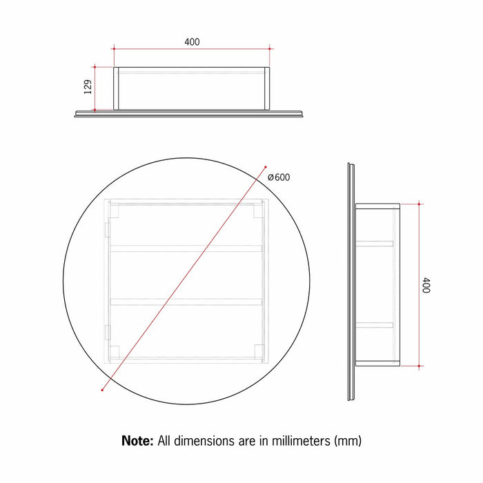 Militon Round White Mirror Cabinet