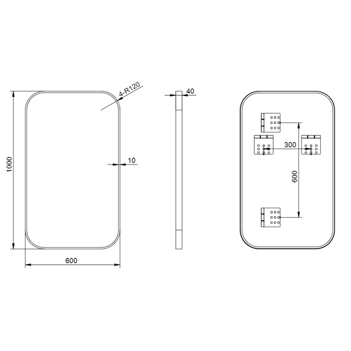 Milo Gold Curved Rectangle Wall Mirror