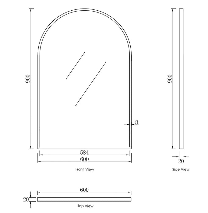 Napoleon White Arched Wall Mirror