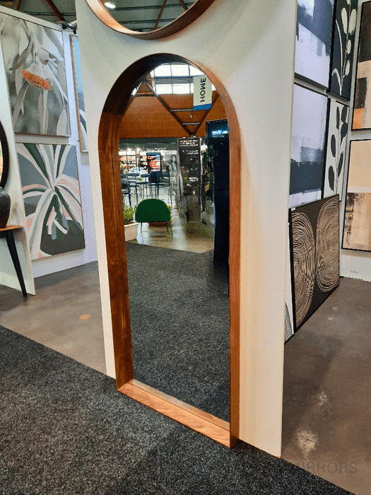 Nedala Dark Walnut Full Length Arched Wall Mirror