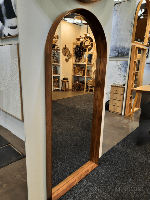 Nedala Dark Walnut Full Length Arched Wall Mirror