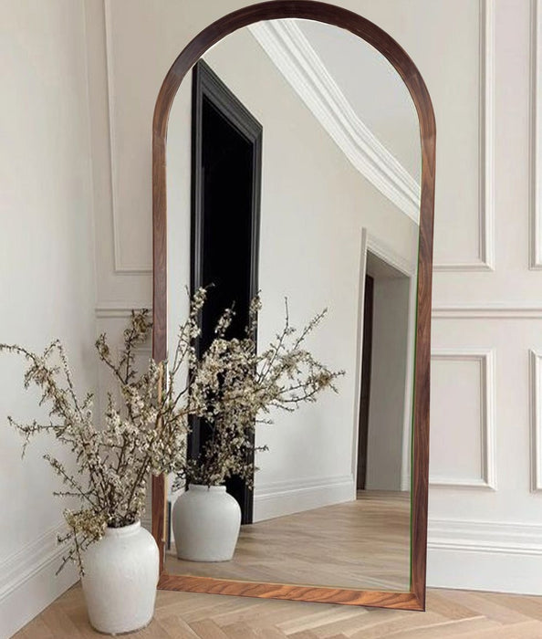 Nedala Dark Walnut Full Length Arched Wall Mirror