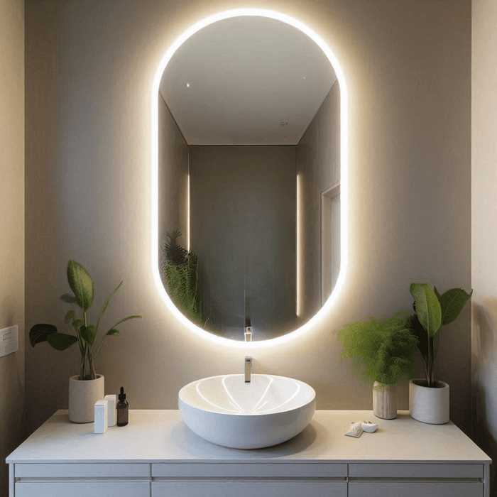 Neo Frameless Pill LED Frontlit Bathroom Mirror