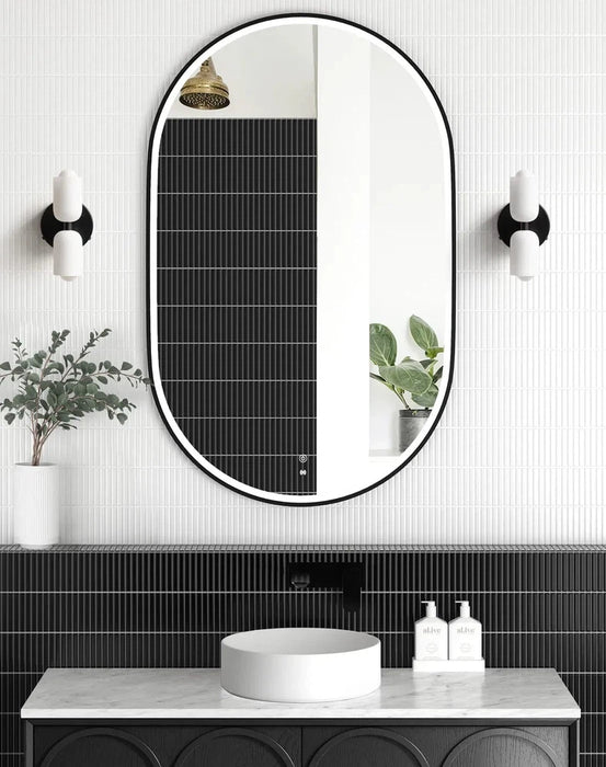 Nory Black Framed LED Wall Mirror