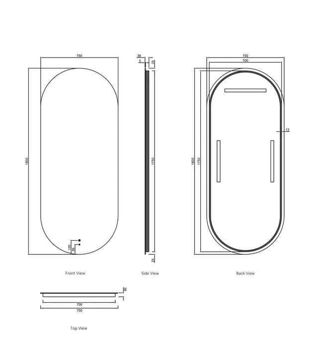 Nory Frameless LED Wall Mirror