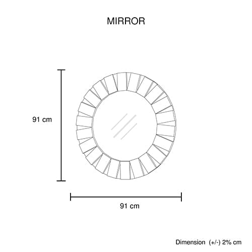 Osiris Round Black Silver MDF Wall Mirror