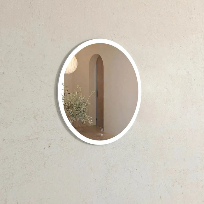 Porter White Round Backlit LED Wall Mirror