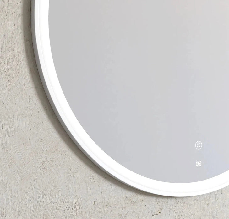 Porter White Round Backlit LED Wall Mirror