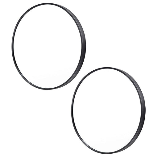 Priya Black Aluminium Round Wall Mirror - Set of 2 Small: 50cm x 3.9cm x 50cm