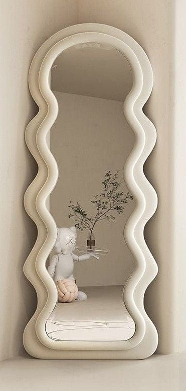 Raelyn Birch White Full Size Wavy Wall Mirror