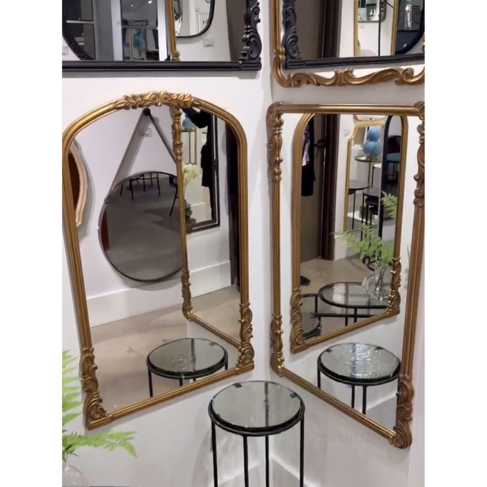 Isadora Arched Antique Gold Wall Mirror