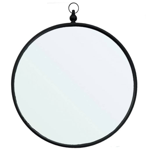 Sansa Round Black Wall Mirror