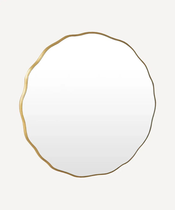 Shelby Gold Round Wall Mirror Large: 90cm x 90cm